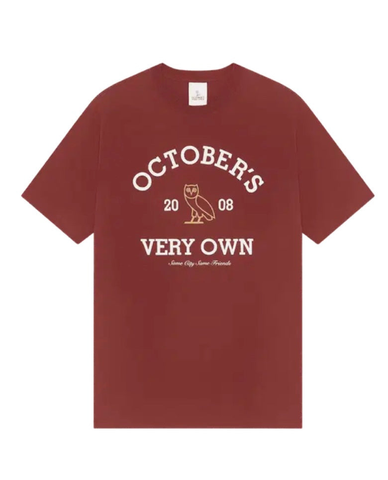 OVO COLLEGIATE TEE BURGUNDY