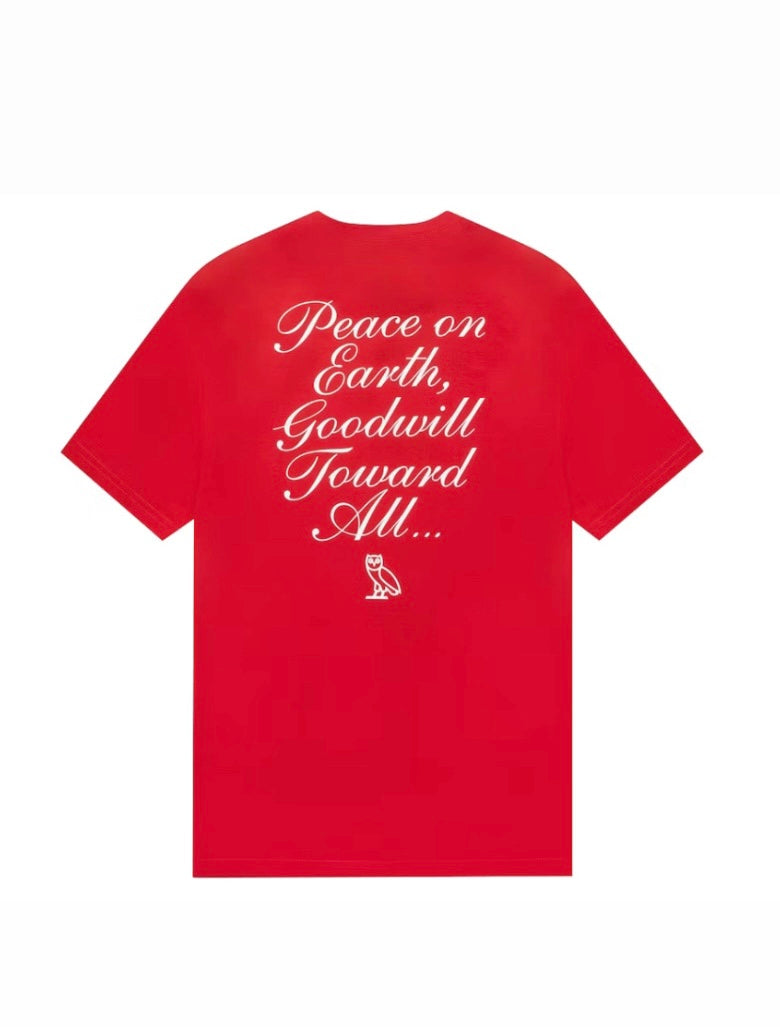 OVO Holiday Owi T-shirt Red Men's - FW21 - US