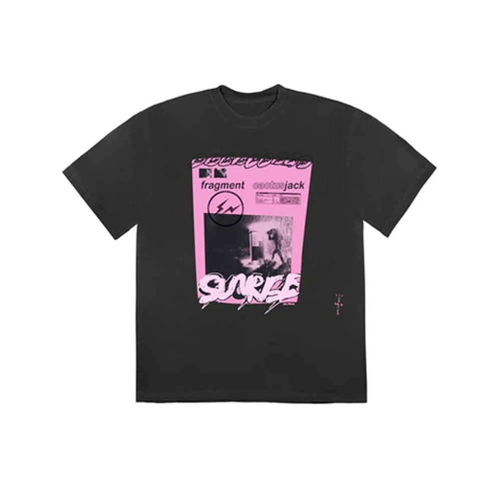 Travis Scott Cactus Jack For Fragment Pink Sunrise T-shirt Washed Black